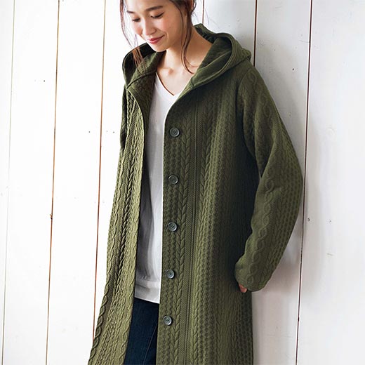 (3L) ジーラ 春服 レディース GeeRA 30代 大きいサイズ アウトレット 在庫処分 アウター スプリングコート 春 ryuryu ファッション 40代 ロングコート コート リュリュ ●春先行SALE●ふくれジャカードパーカーコート