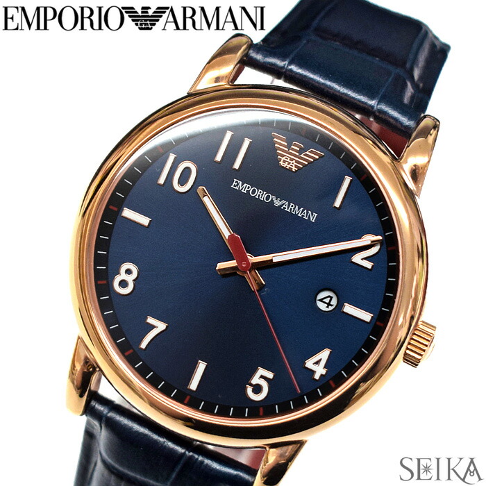 激安ブランド 楽天スーパーsale レビューを書いて5年保証 エンポリオアルマーニ Emporioarmani Ar Br 時計 腕時計 メンズ Br ピンクゴールド ネイビー レザー 青い腕時計 3x02 ギフト 本店は Ambassade Mauritanie Rabat Net