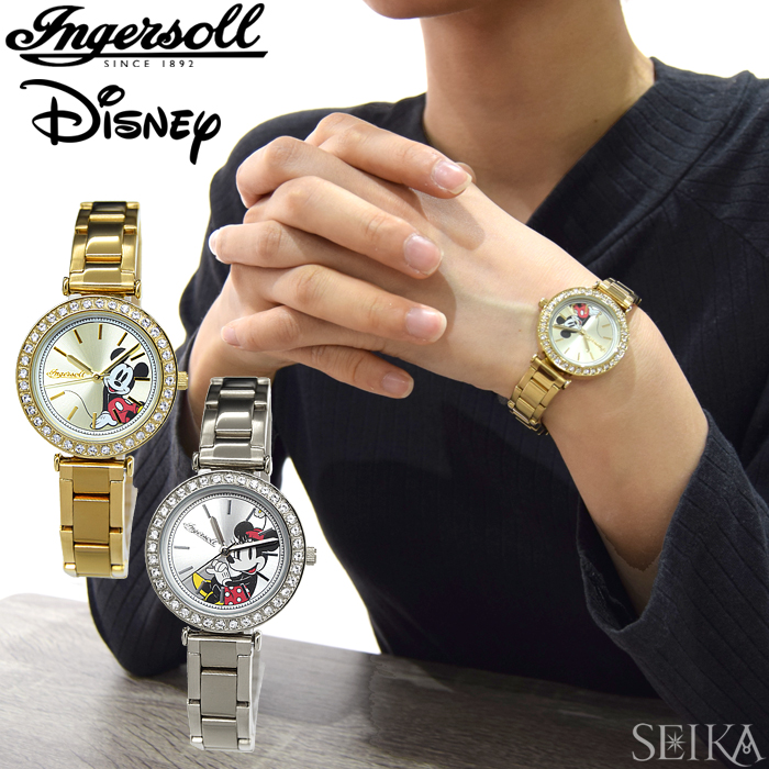 インガソール ディズニー Ingersoll Disney Classic Collection ID00304 ゴールド(11) ID00305  シルバー(12) 30mm ゴールド シルバー レディース 時計 腕時計 ミッキー ミッキーマウスウォッチ | 腕時計＆ブランドギフト　SEIKA