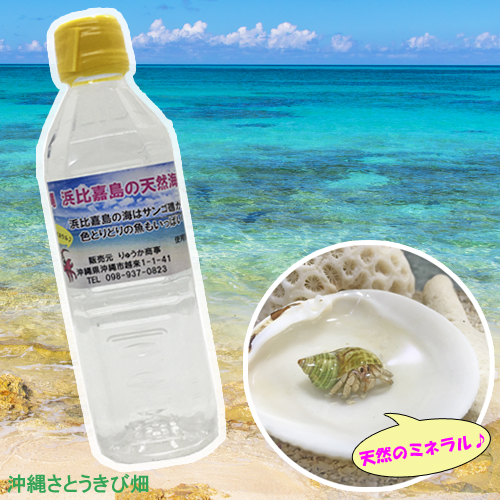 楽天市場 沖縄 浜比嘉島の天然海水 500ml 沖縄サトウキビ畑