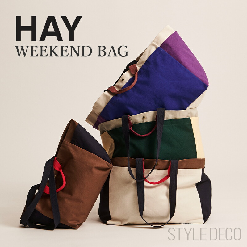 HAY WEEKEND BAG organic cotton ロゴバッグ ロゴトート ウィークエンドバッグ エコバッグ ヘイ ショッパー エコバッグ オーガニックコットン