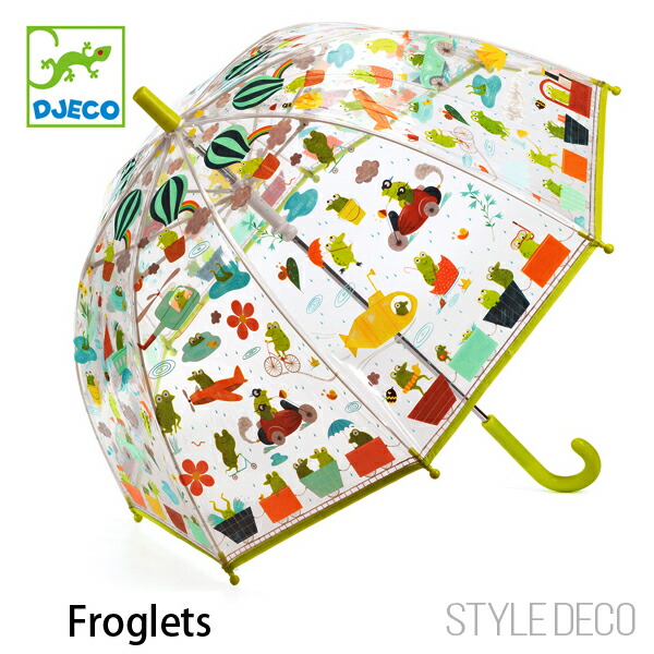 楽天市場 レイングッズ 傘 かわいい お洒落 オシャレdjeco ジェコ Umbrella 子供用傘 ビニール傘 キッズ傘サイズ 全長68cm F70cm子供 幼児 低学年 プレゼント ギフト スタイルデコ