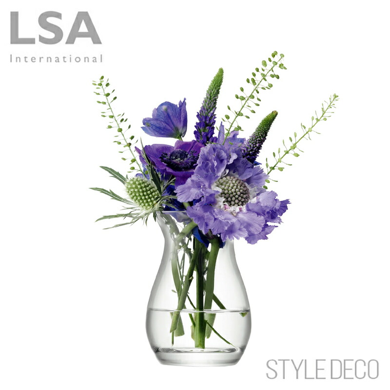 LSA LOTTA フラワーベース　　⑤ LOTTA VASE / LANTAN & ASH BASE CLEAR H18cm［LSA］ | REAL