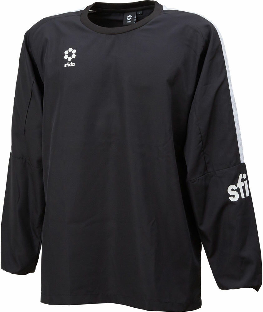 【20日はポイント全10倍】 スフィーダ sfida フットサル BP ピステトップ JR ジュニア キッズ 子供 防寒 袖バインダーテープ HEX Beast 撥水 機能素材 ウインドウエア サッカーウエア ポリエステル SA21810JR BLK