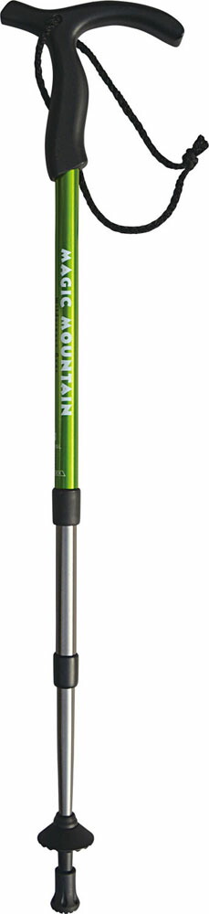 【14日20時からMAX4,000円OFF＆P15倍】 マジックマウンテン MAGIC MOUNTAIN アウトドア ベーシックTグリップSLS 3段式1本 トレイルポール ポール 登山 ハイキング 山登り ストック ステッキ T型ハンドル MP402SL GRN