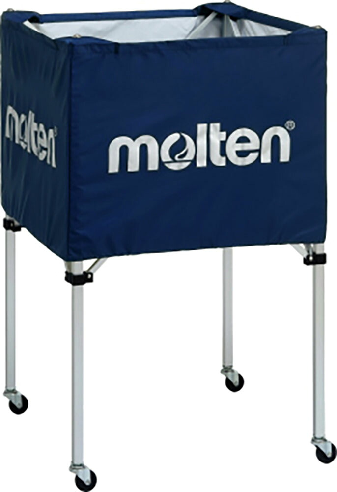【30日はポイント全13倍】 モルテン molten ボールカゴ 中 背高 ネイビー 紺 屋内使用 バレーボール バレー ボール出し 練習 折りたたみ バスケットボール 中学 高校 大学 部活 体育館 BK0023N｜スポーツヒーローズ