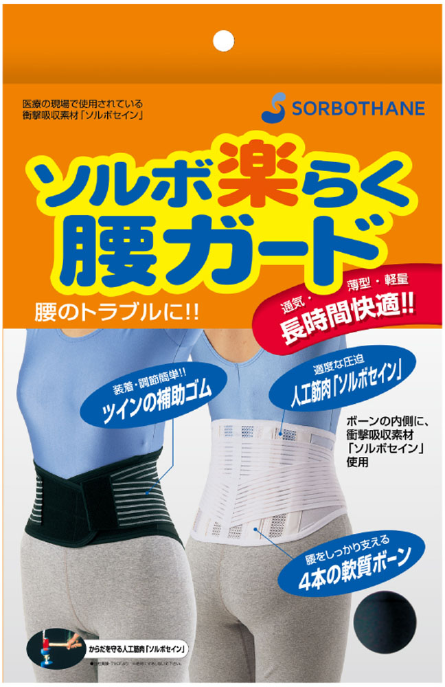 【10日までポイントアップ】 ソルボ SORBO ソルボ楽らく腰ガード 2L ブラック 63333