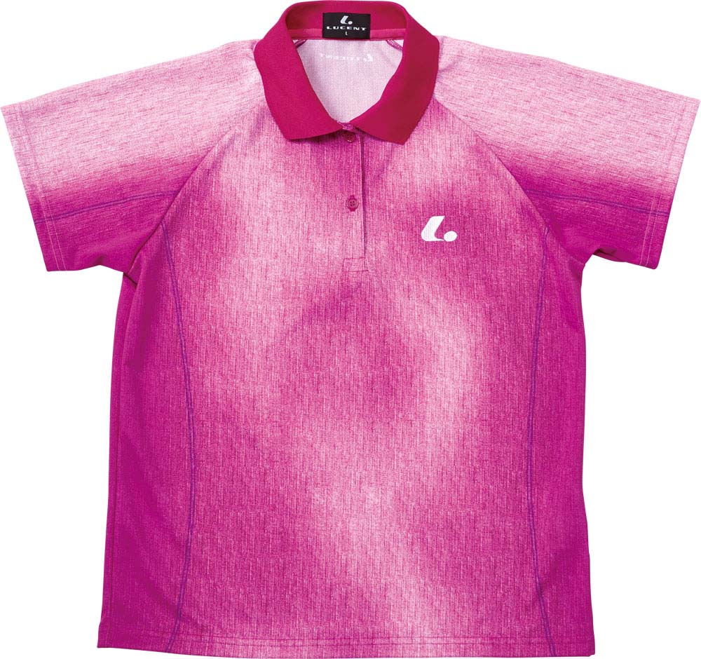 ルーセント LUCENT テニス Ladies ゲームシャツ ピンク 桃色 女性用 UVカット 吸汗速乾 ポロシャツ 襟付き 半袖シャツ 試合着 Tシャツ トップス 部活動 クラブ活動 XLP4741