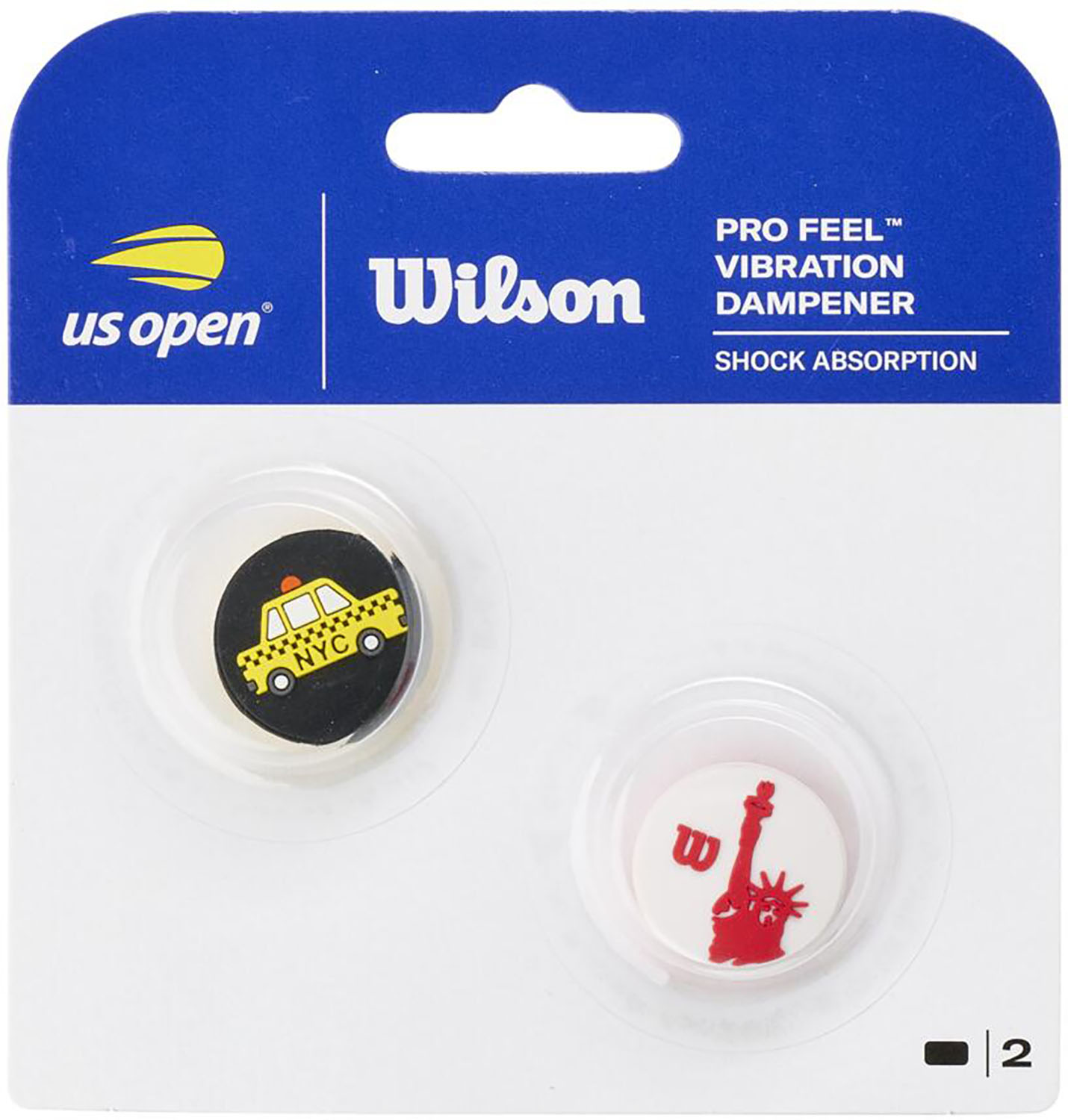 【10日までポイントアップ】 ウイルソン Wilson テニス ダンプナー US OPEN DANPENERS YELLOW/RED 2PK テニスラケット用振動止め 衝撃吸収 振動吸収 ラケットアクセサリー 部活 練習 試合 WR84123010