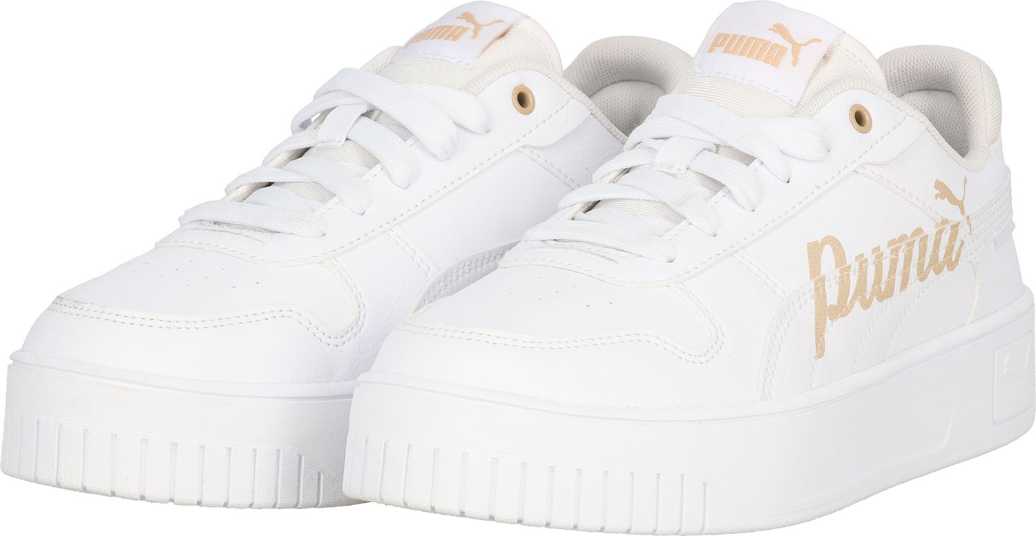 【18日はポイント10倍】 プーマ PUMA キャリーナ ストリート PUMA White-Light Sand レディース くつ スニーカー シューズ 厚底 クッション ロゴ 通学 ローカット 日常生活 40027502画像