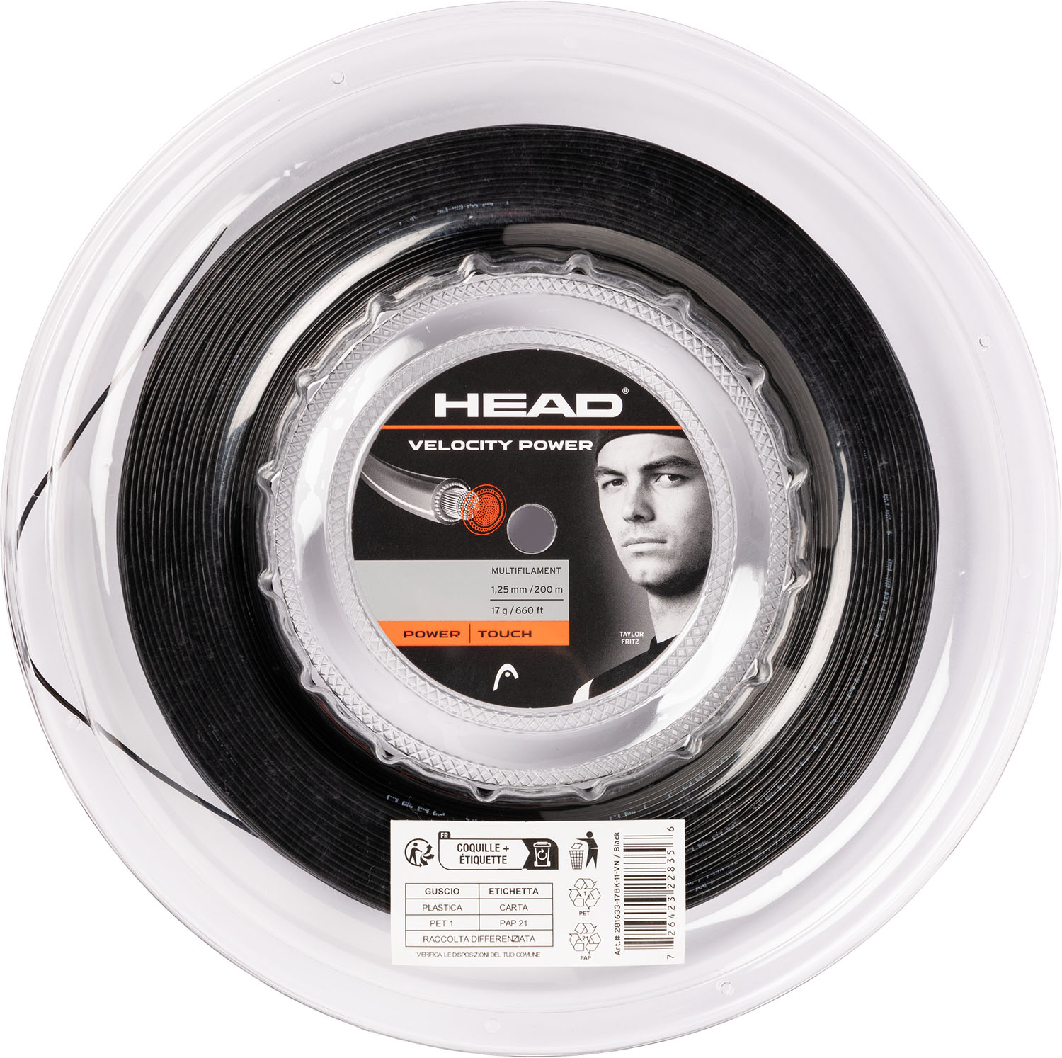 【マラソン期間ポイントアップ実施中!】 ヘッド HEAD テニス Velocity Power Reel 200m 硬式 テニス ガット ストリング マルチフィラメント ロール パワー 部活 クラブ活動 281633|スポーツヒーローズ