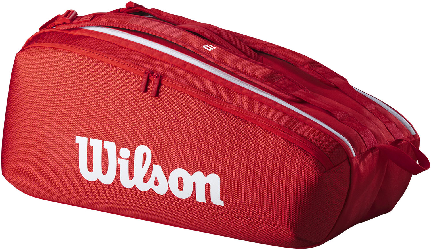 【マラソン期間ポイントアップ実施中!】 ウイルソン Wilson テニス SUPER TOUR WILSON RED 9PK 2025 Red ラケットバッグ 赤 レッド ラケット9本収納可能 軽量 耐久性 カバン WR80367010|スポーツヒーローズ