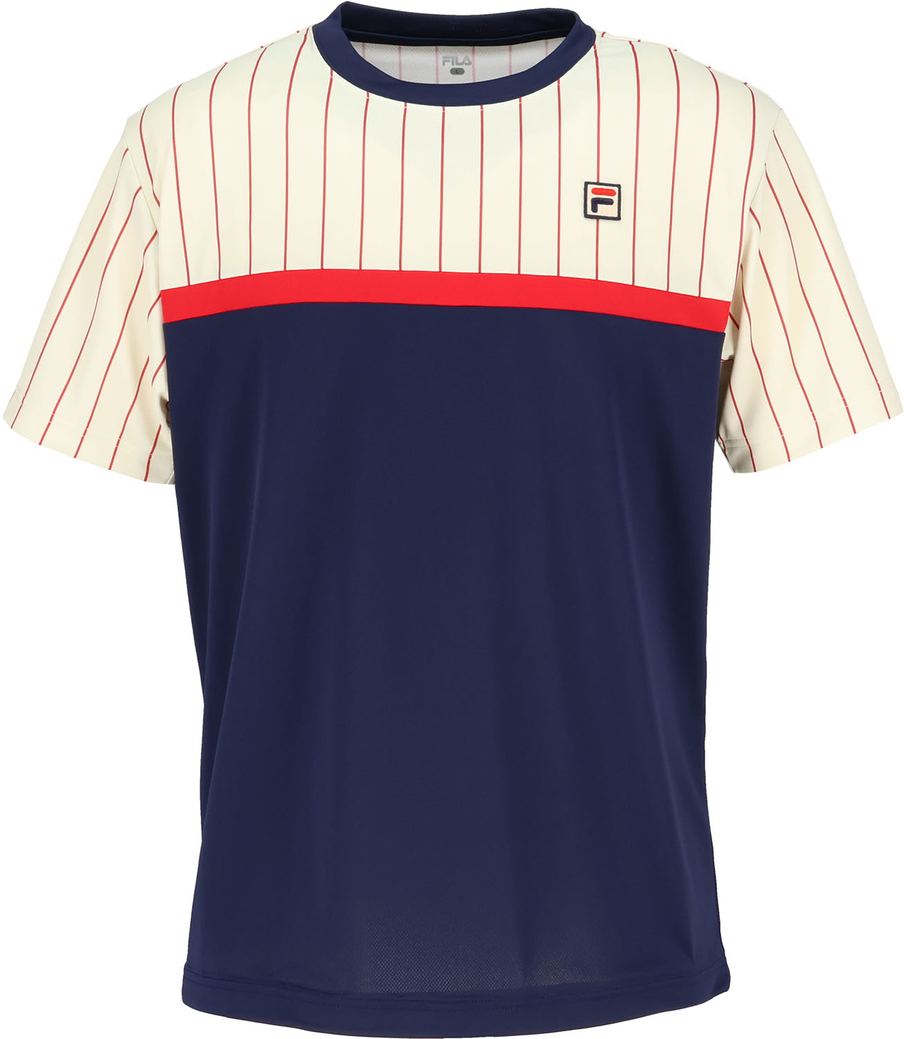 【14日20時からMAX4,000円OFF＆P15倍】 フィラ FILA テニス ゲームシャツ メンズ 男性 テニスウェア Tシャツ トップス 半袖 吸水 速乾 UVカット 軽量 高機能 ドライ サッカーストライプ 春夏 涼しい セットアップ CZ6SGM005