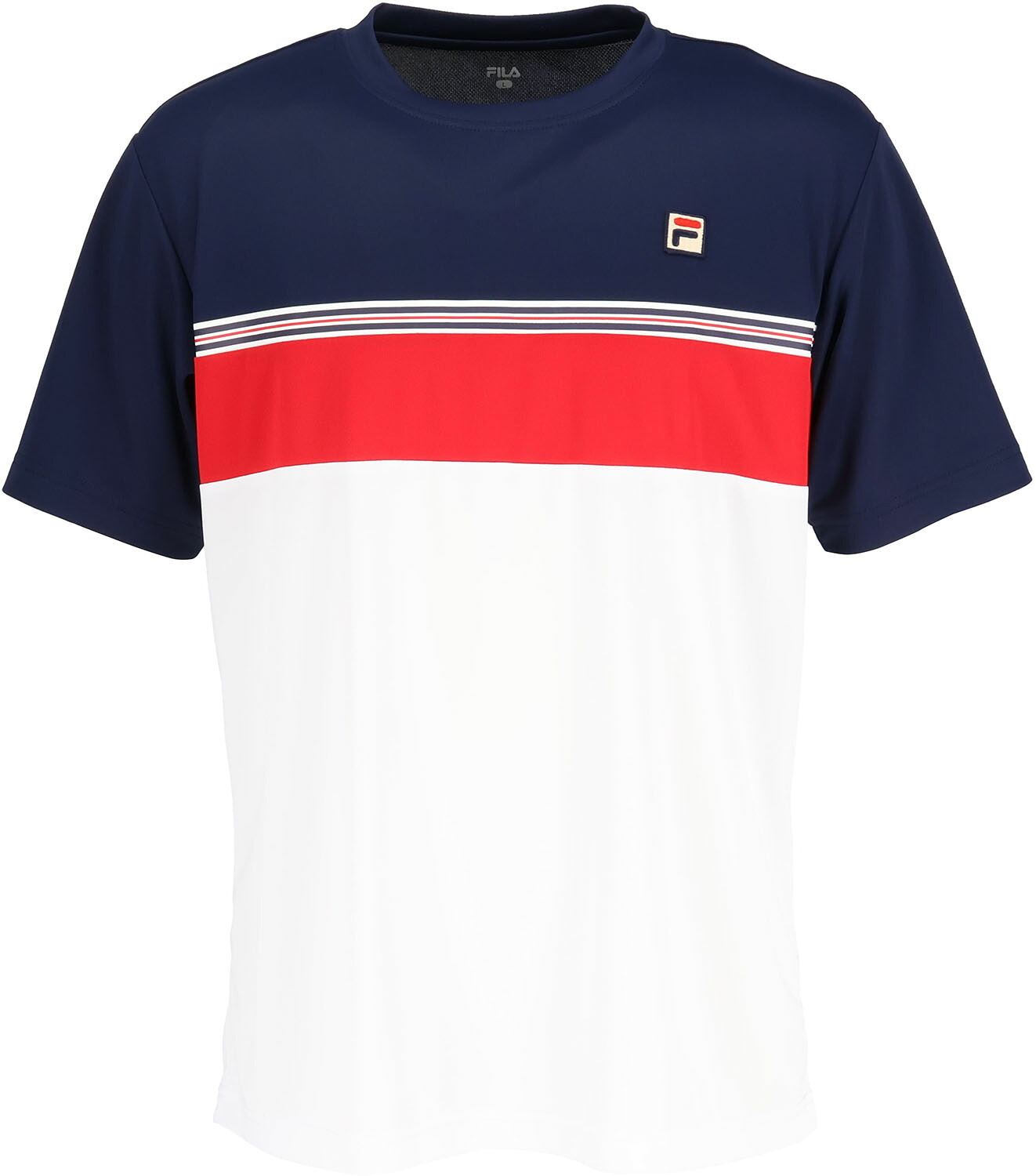 【14日20時からMAX4,000円OFF＆P15倍】 フィラ FILA テニス ゲームシャツ テニスウェア トップス 半袖 メンズ 男性 吸水速乾 UVカット メッシュ ストライプ 涼しい ドライ 高機能 試合 練習 部活 クラブ スクール CZ6SGM007 7,263円