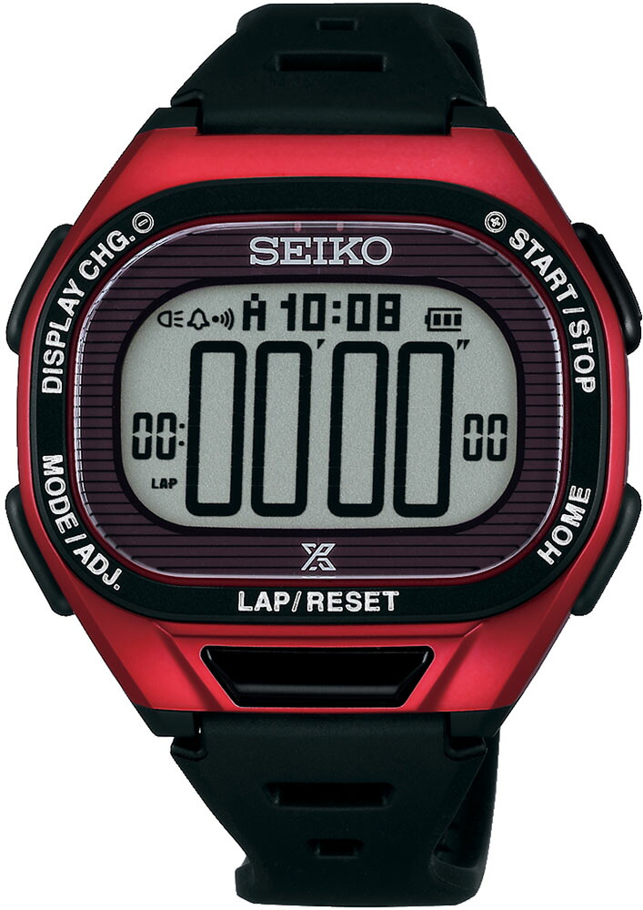 【14日20時からMAX4,000円OFF＆P15倍】 セイコー SEIKO ス-パーランナーズS690 メタリックレッド 薄型 ストップウォッチ ソーラー充電 日常生活用強化防水 LEDライト機能 カレンダー タイマー アラーム SBEF047