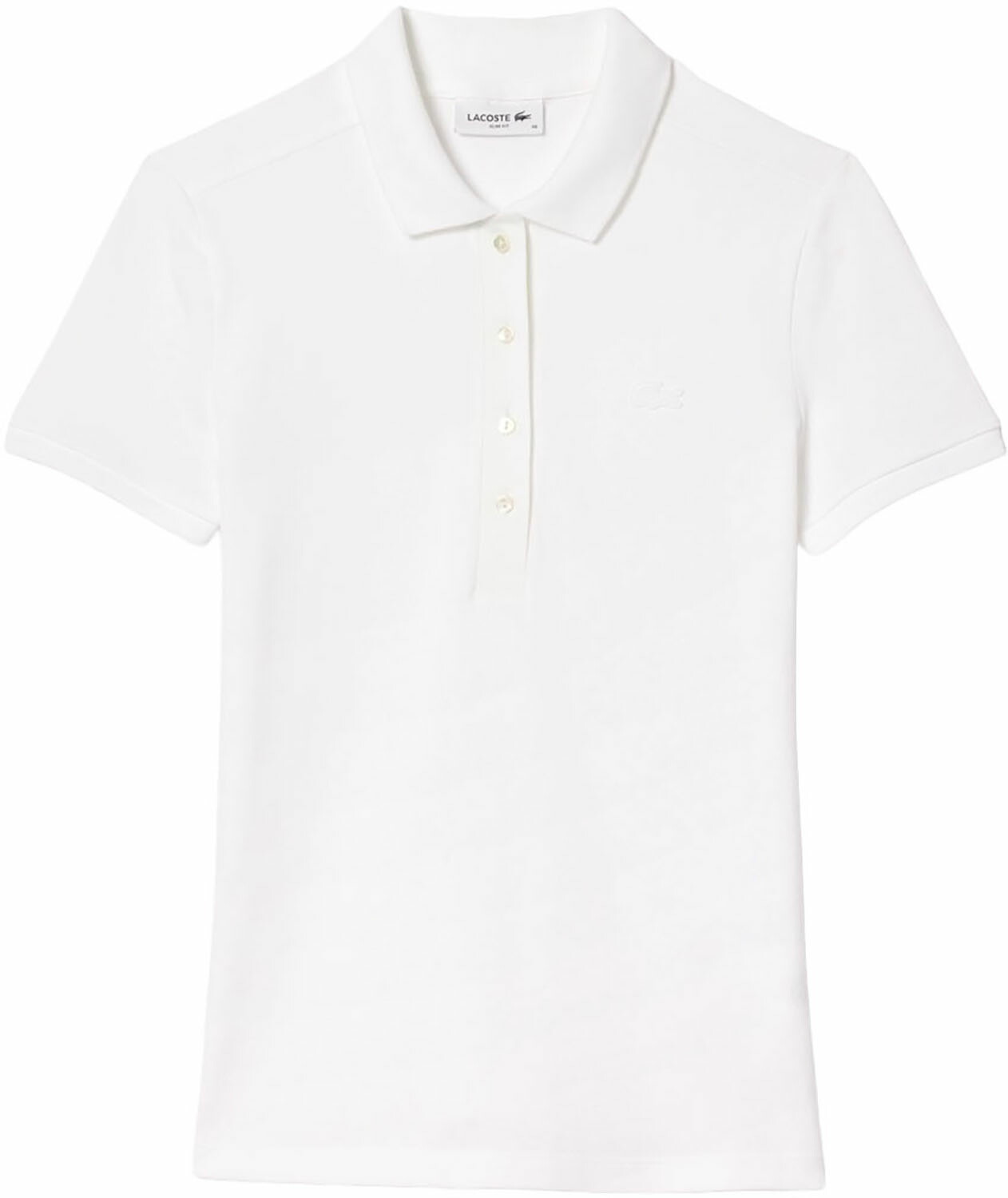 【18日はポイント全10倍】 ラコステ LACOSTE ストレッチコットンピケポロシャツ レディース ウィメンズ 女性 トップス 半袖 襟付き スリムフィット ロゴ ワンポイント お出かけ 買い物 街歩き お散歩 PF5462J99