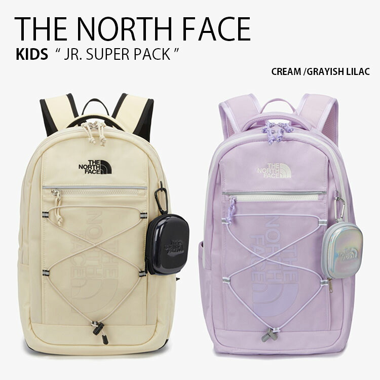 THE NORTH FACE 北の方人間の顔 キッズ 背嚢 JR. SUPER PACK 御坊っちゃん 百貨店 風呂敷き包み 背嚢 デイパック うしろ側風呂敷き包み 御徒面子 A4納める ロゴタイプ 心地よい 表どおり 象牙色 パープル 御坊っちゃん うしろ帯 お子さん用 NM2DQ05S/T