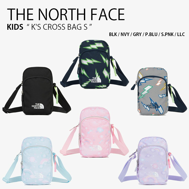 THE NORTH FACE ノースフェイス キッズ ショルダーバッグ KIDS K'S CROSS BAG S クロス バッグ ミニバッグ ロゴ カジュアル ストリート ブラック ネイビー グレー ブルー ピンク パープル 子供用 男の子 女の子 NN2PR08R/S/T/U/V/W