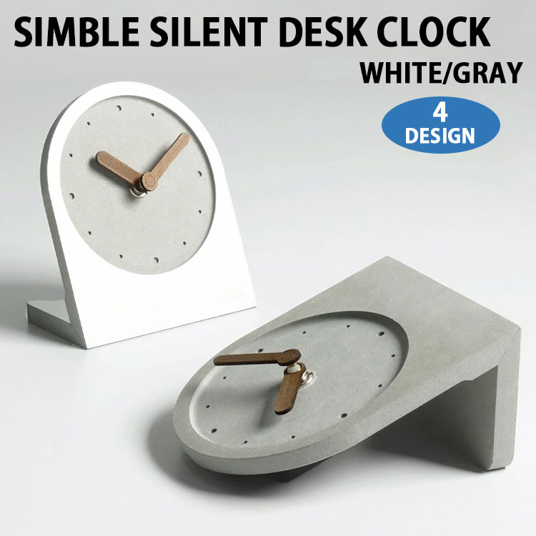 MOOQS 時計 置き時計 韓国雑貨 SIMBLE SILENT DESK CLOCK シンブル サイレント デスククロック 机時計 静音 ノイズレス ナチュラルカラー