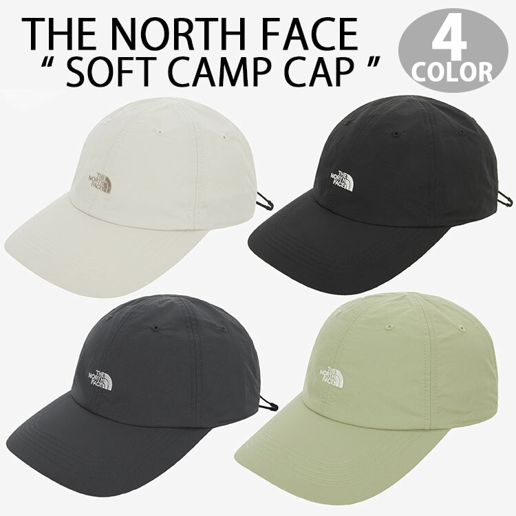 THE NORTH FACE ノースフェイス フリーサイズ キャップ ソフトキャップ SOFT CAMP CAP ソフトキャップ 吸湿速乾 冷感素材 GRAY SAND BLACK KHAKI アウトドア キャンプ ロゴ ストリート ナイロンキャップ 洗濯OK メンズ レディース NE3CR04A/B/C/D｜select store LAILAC