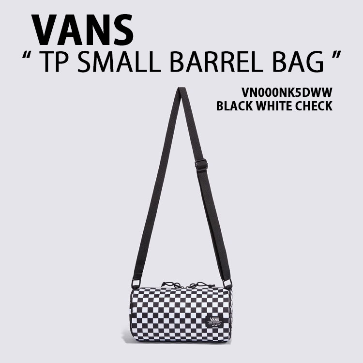 VANS 現金前貸し ダッフルバッグ TP SMALL BARREL BAG 12.5MM スモール バレル御徒面子 BLACK WHITE CHECK ブラックホワイトチェック 上半身御徒面子 メンズ レディース VN000NK5DWW 男女兼用バッグ-バッグ