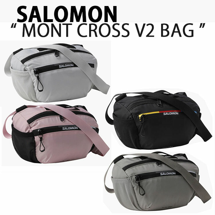 SALOMON サロモン ショルダーバッグ MONT CROSS2 V2 BAG モントクロス2 BLACK KHAK PINK GRAY ボディバッグ RACE FLAG ナイロンバッグ 肩掛け|select store LAILAC