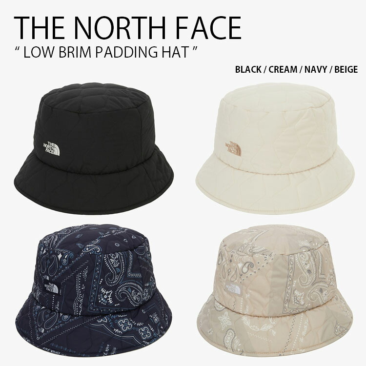 THE NORTH FACE ノースフェイス バケットハット LOW BRIM PADDING HAT ロー ブリム パディング バケット ハット 帽子 バケハ ロゴ カジュアル ストリート ブラック アイボリー ネイビー ベージュ メンズ レディース 男性用 女性用 男女共用 NE3HR54A/B/C/D