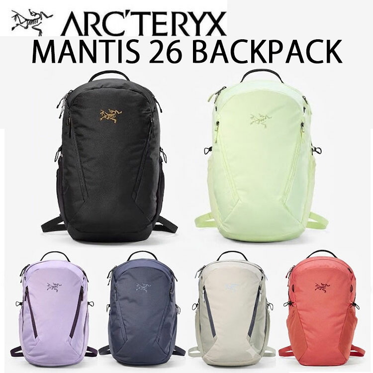 ARC'TERYX アークテリクス リュック バックパック Mantis 26 BACKPACK 2026SS マンティス 26リットル デイパック 耐久性撥水 ドローブリッジ式 FC0 DWR X000010643 ABQSU10643｜select store LAILAC