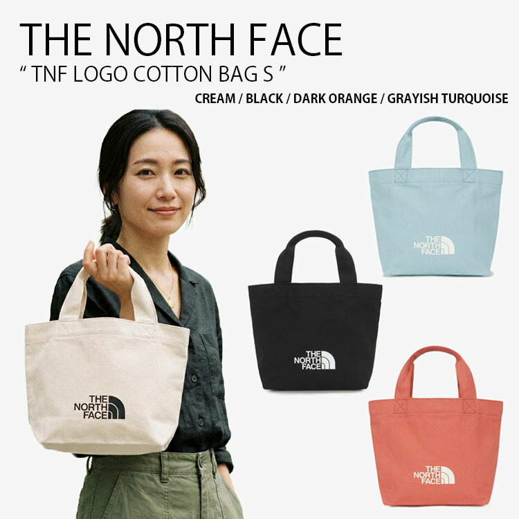 THE NORTH FACE ノースフェイス ハンドバッグ TNF LOGO COTTON BAG S ロゴ コットン バッグ トートバッグ カジュアル ストリート アウトドア アイボリー ブラック オレンジ ブルー メンズ レディース 男性用 女性用 男女共用 NN2PS26A/B/C/D