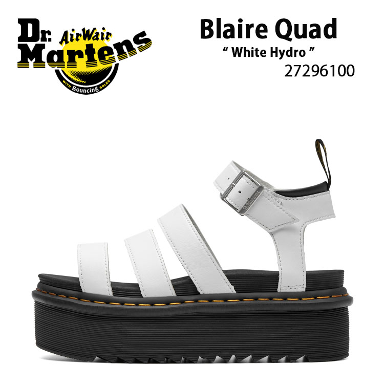 Dr.Martens ドクターマーチン サンダル ベルトサンダル Blaire Quad White Hydro 27296100 3ストラップ 厚底 サンダル ホワイト サイズ調整 レディース 女性用 【中古】未使用品｜select store LAILAC