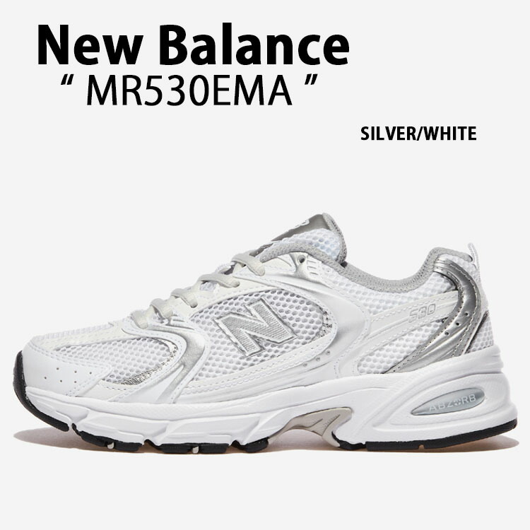 New Balance ニュー平衡にする スニーカー MR530EMA SILVER WHITE シューズ メッシュ NewBalance530 ニュー平衡にする530 古典派音楽容器に並べる しろがね色 白いこと メンズ レディース【中古】未当て嵌める品