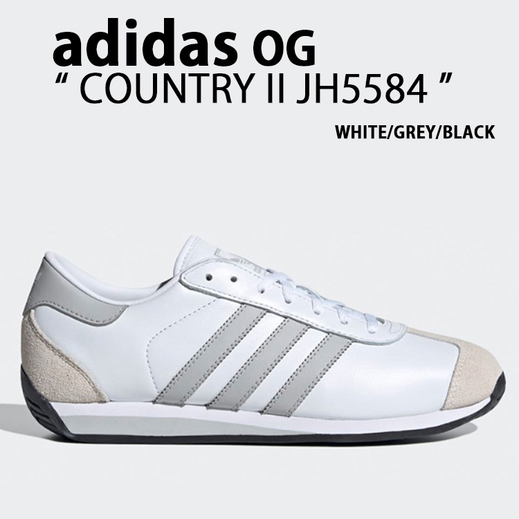 adidas Originals アディダス オリジナルス スニーカー COUNTRY II JH5584 WHITE GREY BLACK カントリー カントリー II ホワイト グレー ブラック メンズ レディース【中古】未使用品