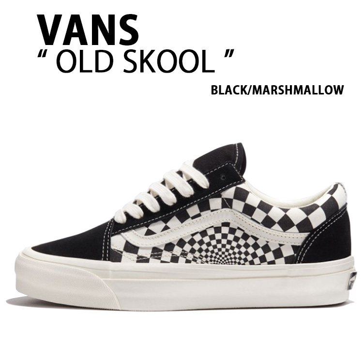 VANS バンズ スニーカー OLDSKOOL RADIAL CHECKERBOARD BLACK MARSHMALLOW VN000CY2T5O 年寄りの学校 ラジアル 黒いこと マシマロ メンズ レディース 成人男性用 お上さん用