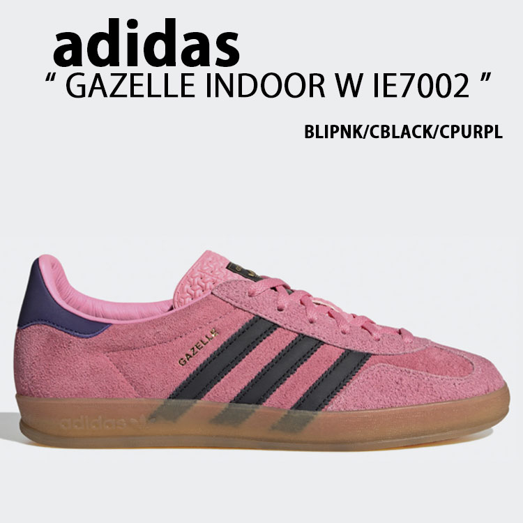 adidas originals アディダス スニーカー GAZELLE INDOOR W IE7002 ガゼル インドア ウィメンズ PINK BLACK PURPLE シューズ なめし革 本革 T-トゥ サクラ色 黒いこと パープル メンズ レディース【中古】未当て嵌める品
