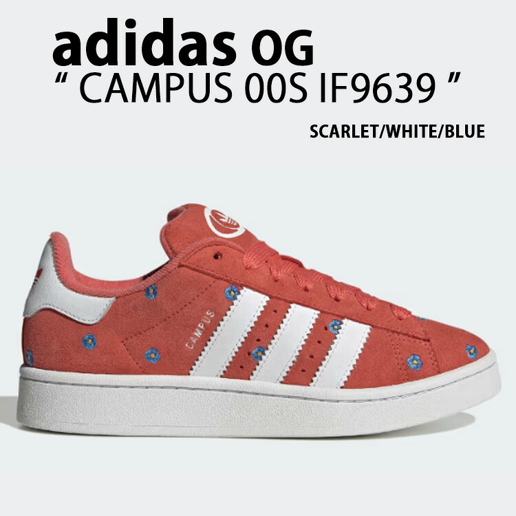 adidas Originals アディダス オリジナルス CAMPUS 00S IF9639 SCARLET WHITE BLUE 校庭00S  スカーレット 白いこと 青碧 メンズ レディース 成人男性用 お上さん用【中古】未当てはめる品