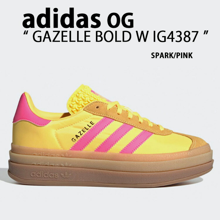 adidas originals アディダス レディース スニーカー 厚底 GAZELLE BOLD W IG4387 ガゼル 塗板 スエードクロス SPARK LUCID PINK 厚底シューズ ぴかぴか光る ルーシッド サクラ色【中古】未当てはめる品