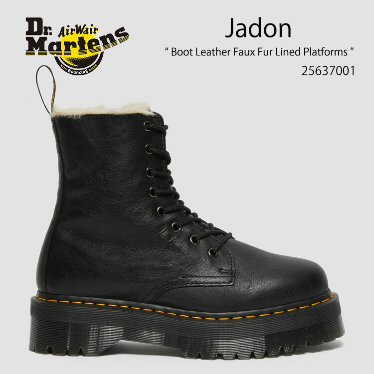 Dr.Martens 御医者さんマーチン Jadon Boot Leather Faux Fur Lined Platforms 25637001 Black Pisa レディース お上さん用【中古】未当て嵌める品