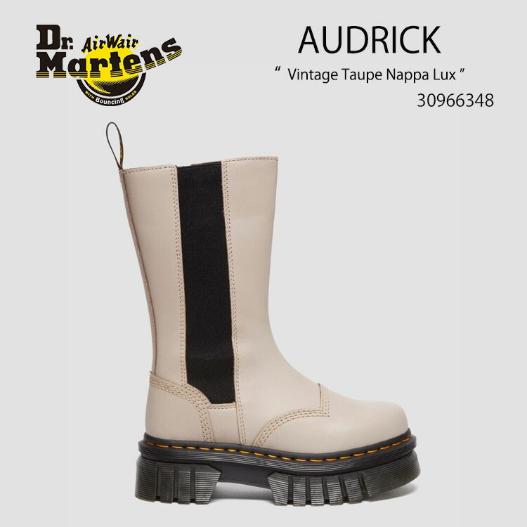 Dr.Martens 御医者さんマーチン ブーツ サイドゴアブーツ AUDRICK Vintage Taupe Nappa Lux CHELSEA BOOTS 30966348 BEIGE チェルシーブーツ ベージュ 厚底 ラバーソール レディース お上さん用【中古】未当て嵌める品