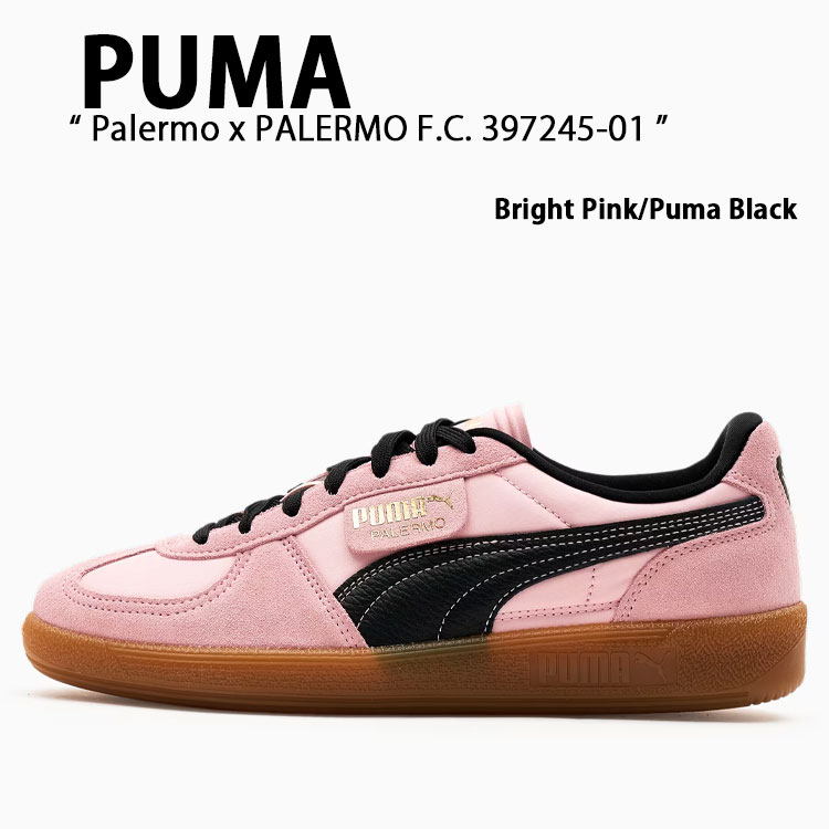 PUMA プーマ スニーカー PALERMO X PALERMO F.C. パレルモ F.C. BRIGHT PINK PUMA BLACK GUM 397245_01 シューズ スエード テラススタイル Tトゥ ブライトピンク プーマブラック ガム メンズ レディース【中古】未使用品 24,405円