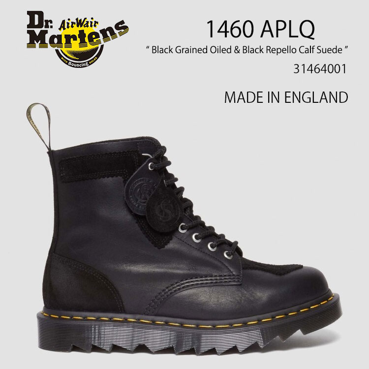 Dr.Martens ドクターマーチン 1460 APLQ Black Grained Oiled & Black Repello Calf Suede 31464001 Black ブラック メンズ レディース 男性用 女性用【中古】未使用品