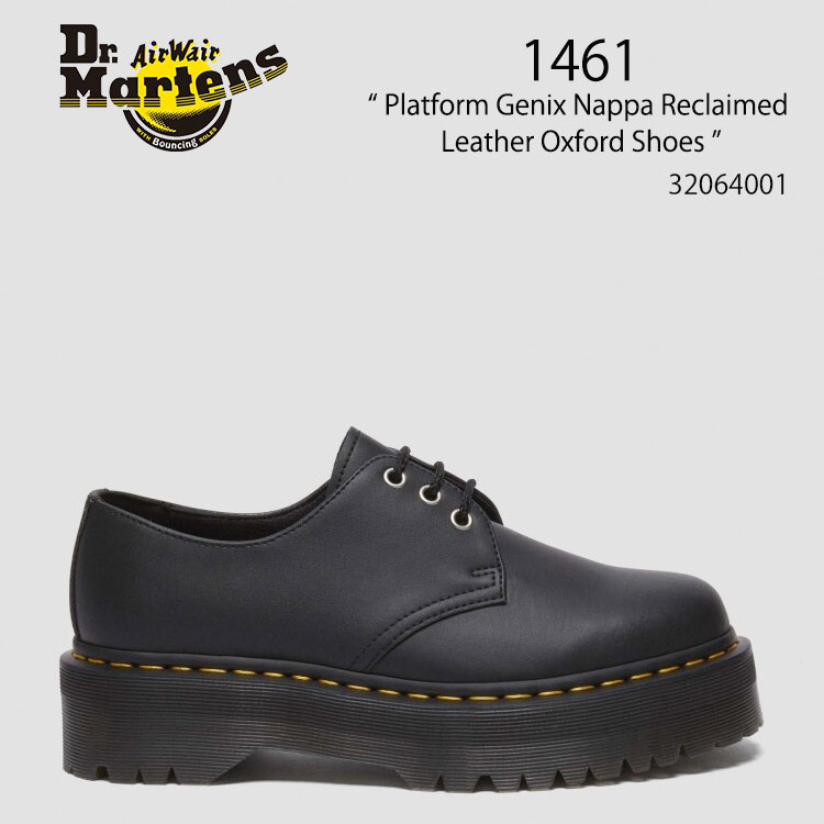 Dr.Martens 御医者さんマーチン なめし革シューズ 1461 Platform Genix Nappa Reclaimed Leather Oxford Shoes 32064001 Black メンズ レディース 成人男性用 お上さん用 男女兼用【中古】未当て嵌める品