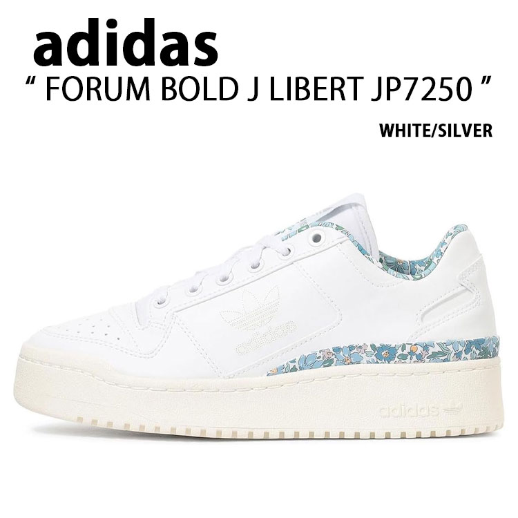 adidas アディダス スニーカー FORUM BOLD J LIBERT JP7250 WHITE SILVER 討論会 塗板 お坊っちゃん リバティ シューズ 白いこと しろがね色 厚底 プラットホーム【中古】未当て嵌める品