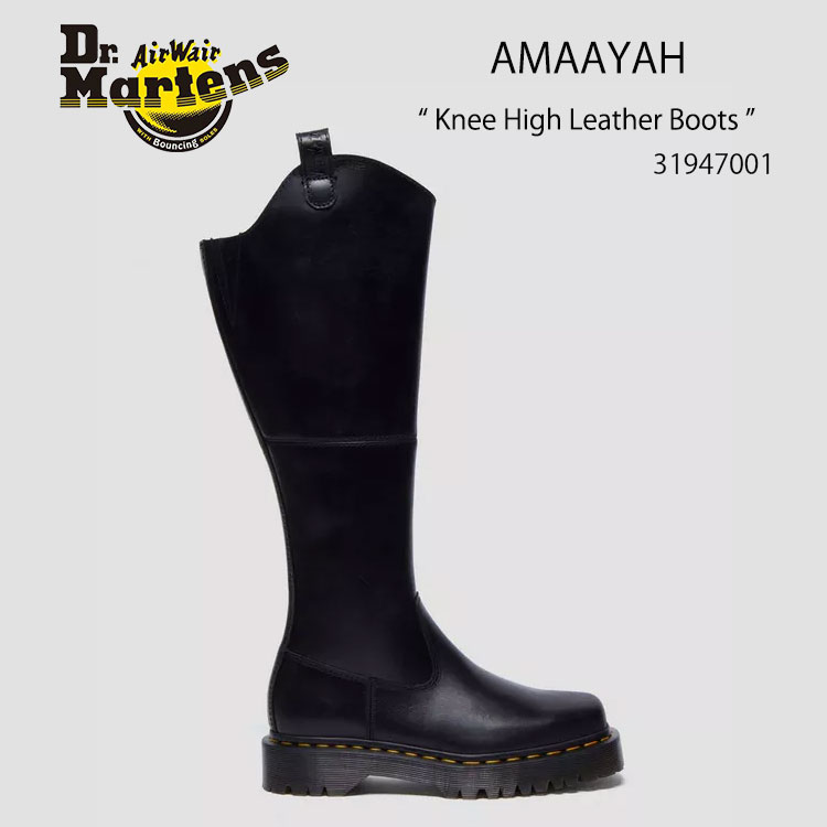 Dr.Martens ドクターマーチン ブーツ Amaayah Knee High Leather Boots 31947001 Black Orleans ブラック 厚底 ラバーソール レディース 女性用【中古】未使用品