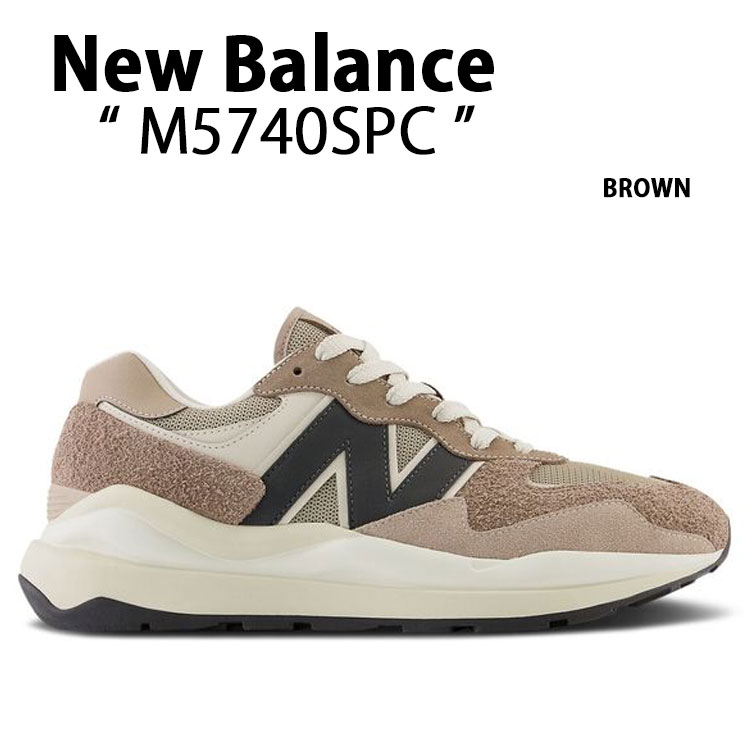 New Balance ニュー平衡にする スニーカー M5740SPC BROWN シューズ ニュー平衡にする5740 ビッグN なめし革 本革 赤銅色 メンズ【中古】未当て嵌める品