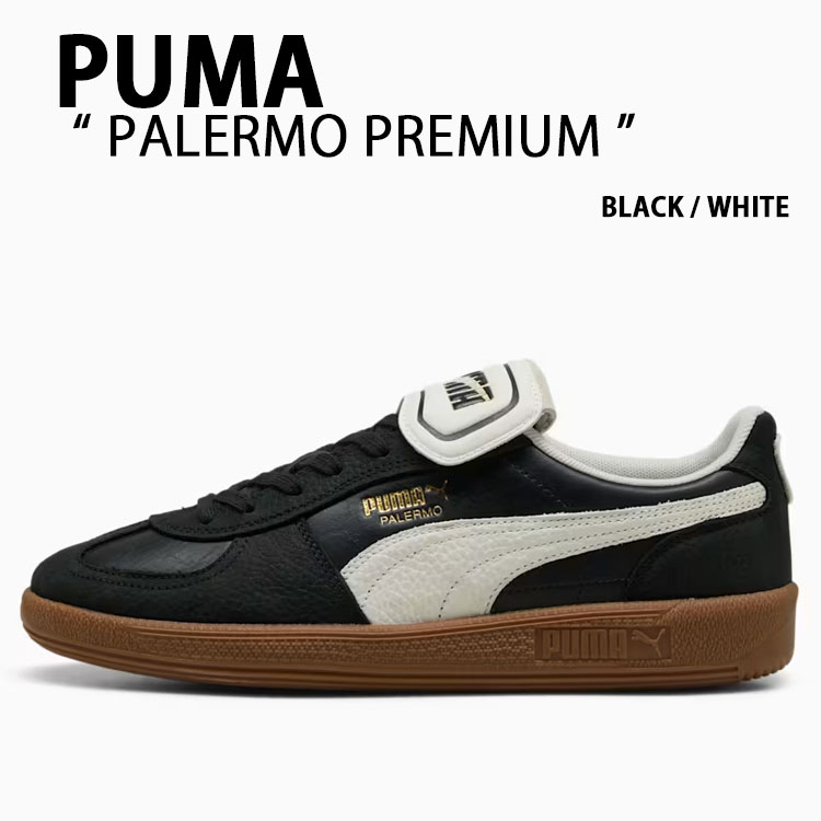 PUMA ピューマ スニーカー PALERMO PREMIUM 401744-02 パレルモ 割り増し金 BLACK WHITE シューズ 黒いこと 白いこと メンズ レディース【中古】未当て嵌める品