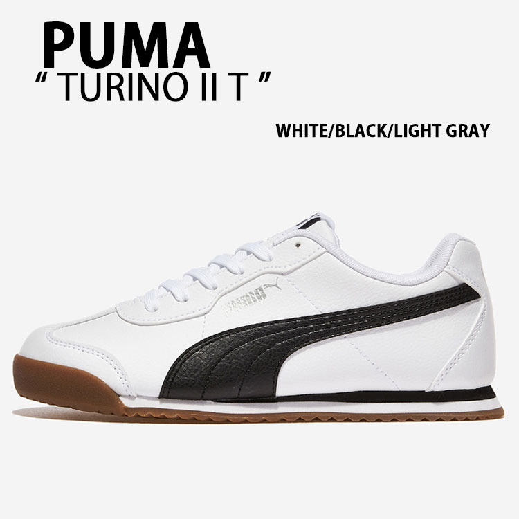 PUMA プーマ スニーカー TURINO II T トリノ2 WHITE BLACK GRAY 402049-02 シューズ ホワイト ブラック グレー メンズ レディース【中古】未使用品