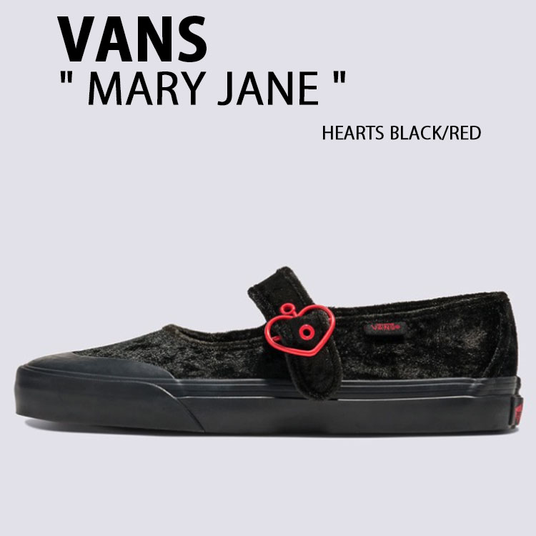 VANS バンズ スニーカー MARY JANE HEARTS BLACK RED VN000CRR458 メリージェーン ハート ブラック レッド レディース 女性用