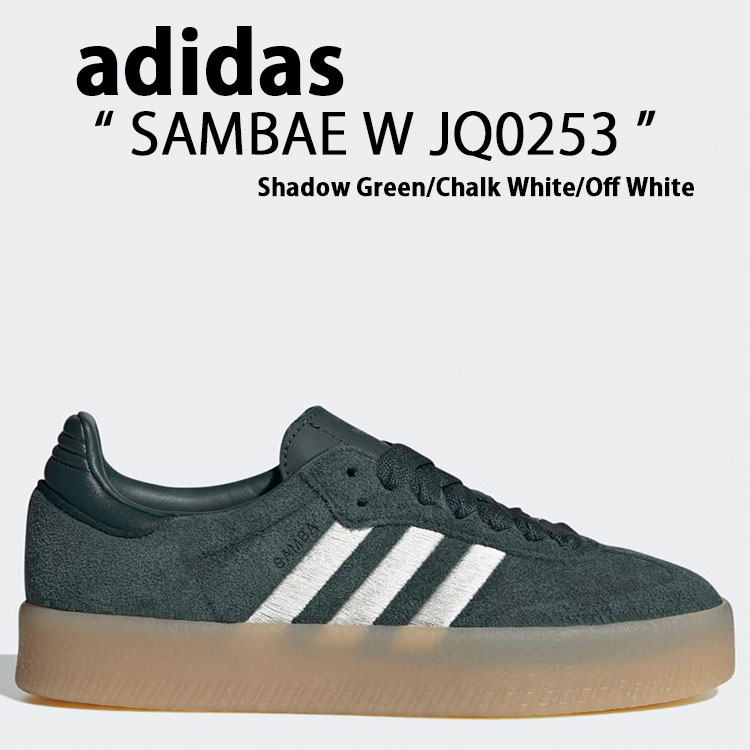 adidas originals アディダス スニーカー SAMBAE W Shadow Green/Chalk White/Off White JQ0253 シューズ サンべイ シャドゥグリーン チョークホワイト オフホワイト テラス系 ナチュラルカラー ラバーソール レディース【中古】未使用品
