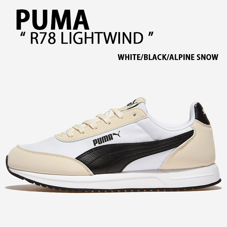 PUMA ピューマ スニーカー R78 LIGHTWIND 400267-03 シューズ WHITE BLACK ALPINE SNOW 白いこと 黒いこと アルパインスノー メンズ レディース【中古】未当て嵌める品