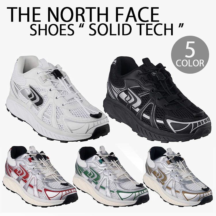 THE NORTH FACE ノースフェイス スニーカー SOLID TECH ダッドシューズ BLACK WHITE IVORY SILVER クイックフィット ランニングシューズ リフレクターロゴ ライフスタイルスニーカー Y2K メンズ レディース NS93R41J/K/L/M/N｜select store LAILAC